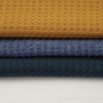Tissu tricot gaufré de rayonne de polyester doux teint dans l&#39;espace